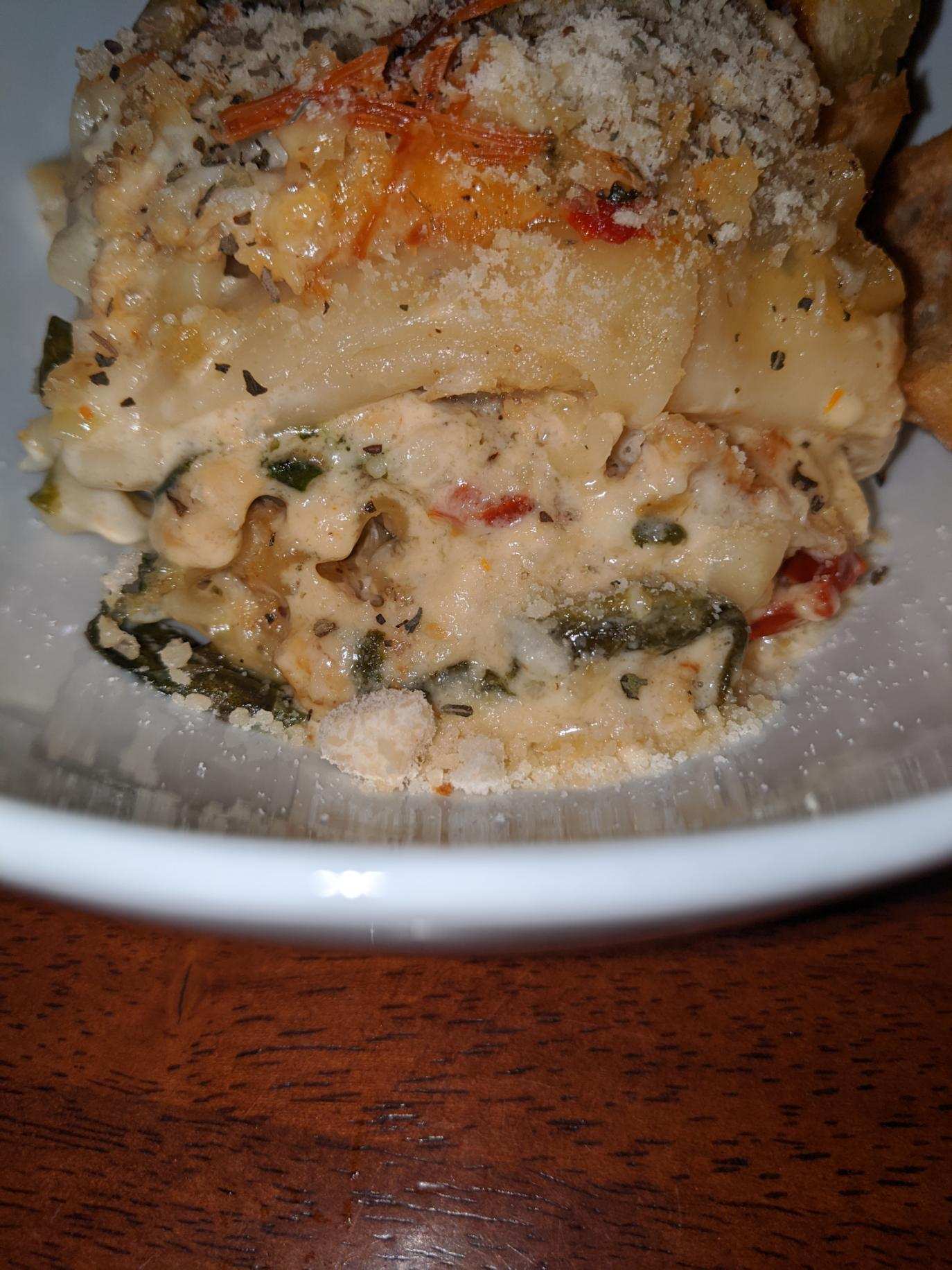 Shrimp Stuffed Lasagna w/ Toasted French Bread