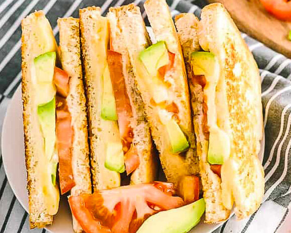 Avocado Tomato Grilled Cheese Sandwich