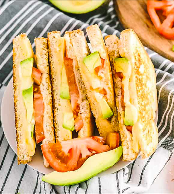 Avocado Tomato Grilled Cheese Sandwich