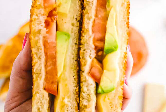 Avocado Tomato Grilled Cheese Sandwich